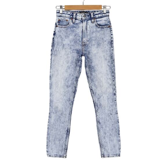 Abercrombie & Fitch Simone High Rise Slim Jean Acid Washed Light Blue Size 25/0 - Picture 1 of 7